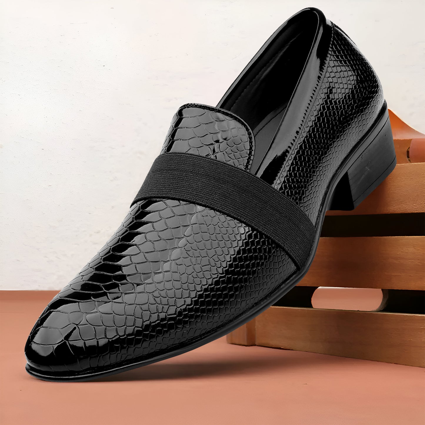 "Stylish Men’s Dress Loafers – Patent Finish