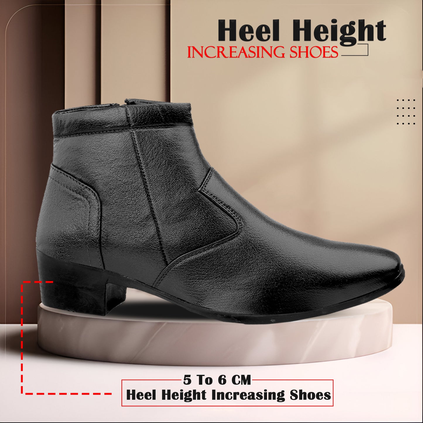 Bxxy 2-Inch Lift Formal Zipper Boots for Men