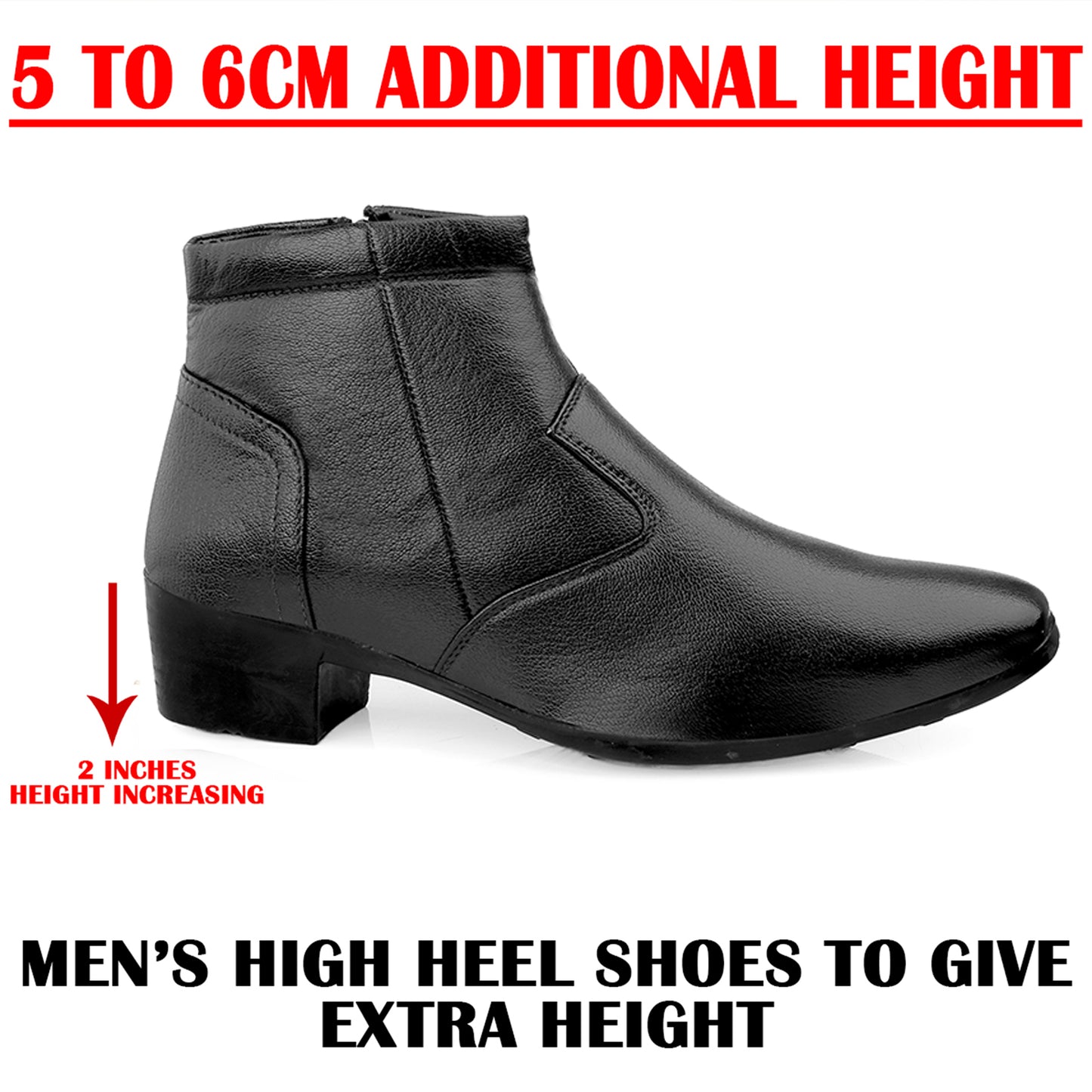 Bxxy 2-Inch Lift Formal Zipper Boots for Men