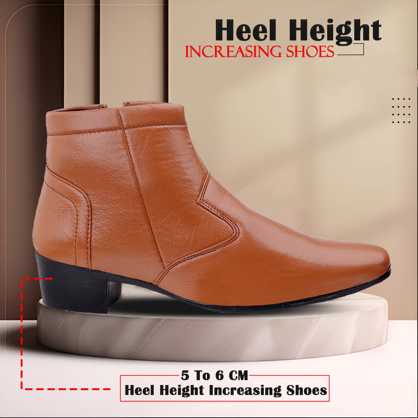 Bxxy 2-Inch Lift Formal Zipper Boots for Men