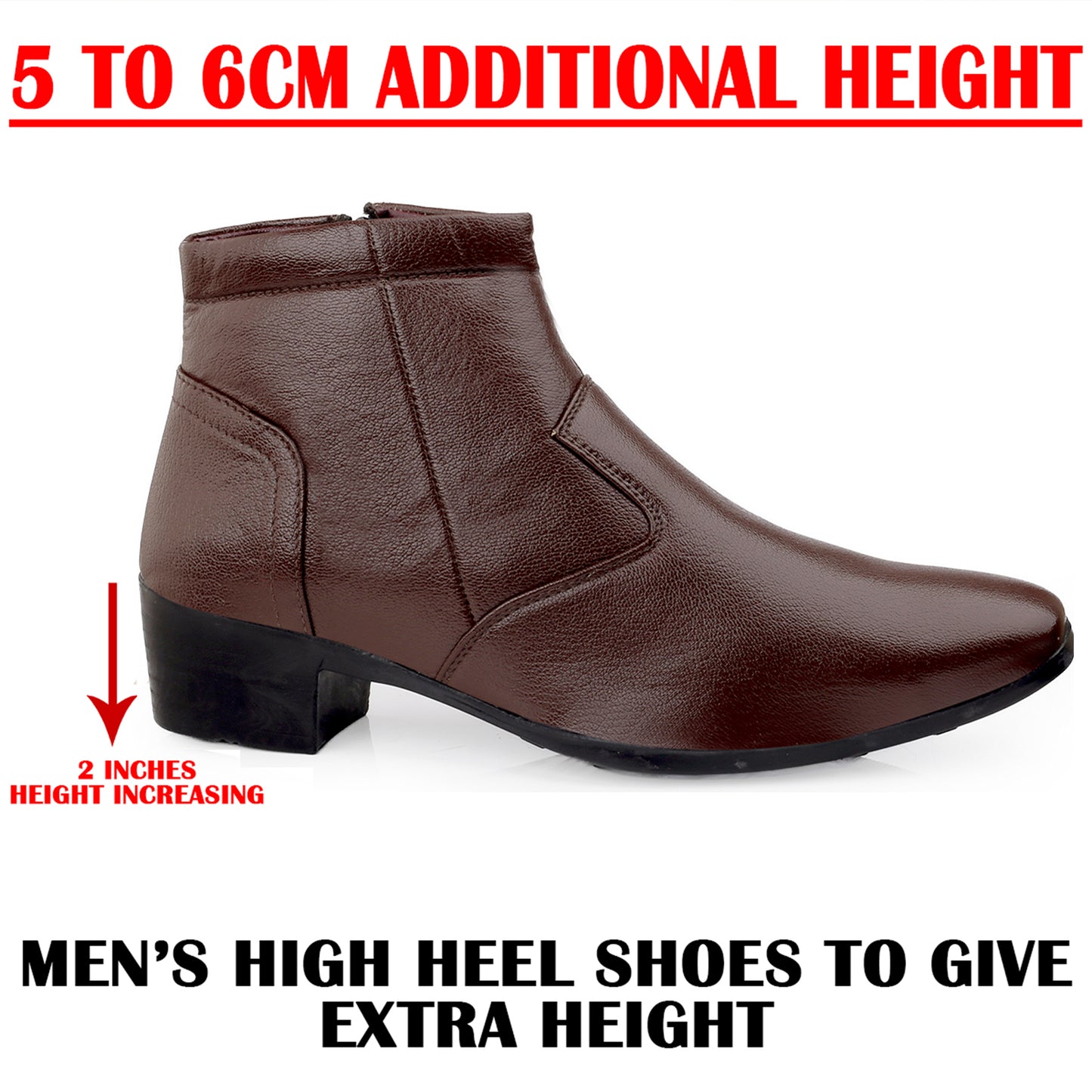 Bxxy 2-Inch Lift Formal Zipper Boots for Men