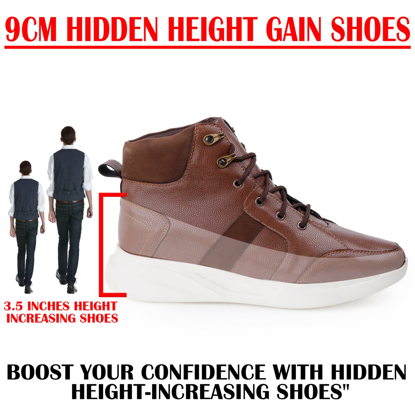 Men's 3.5 Inches (9 CM) Hidden Height Increasing Shoes