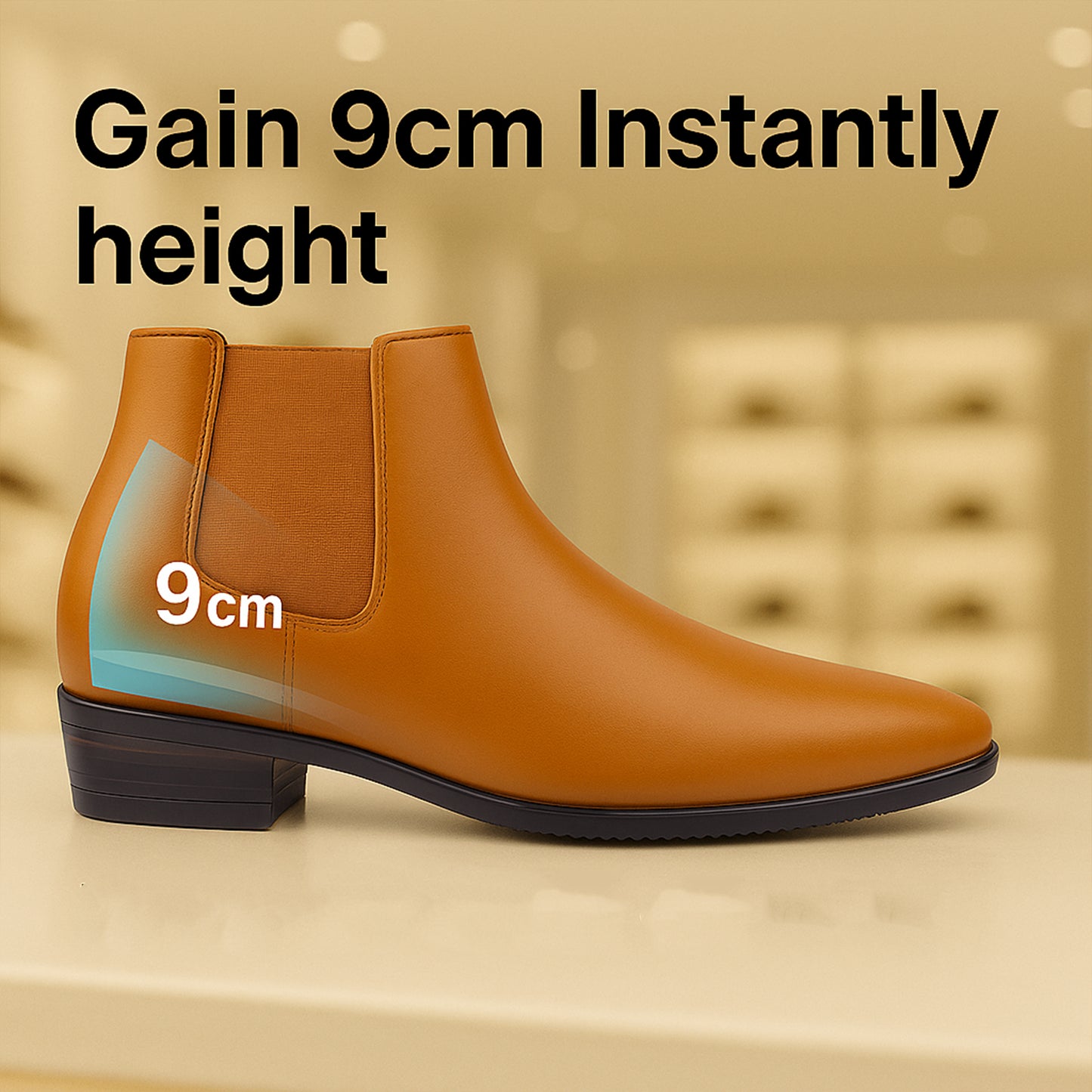 3.5 Inch (9CM) Height Boost- Chelsea Boots for Men