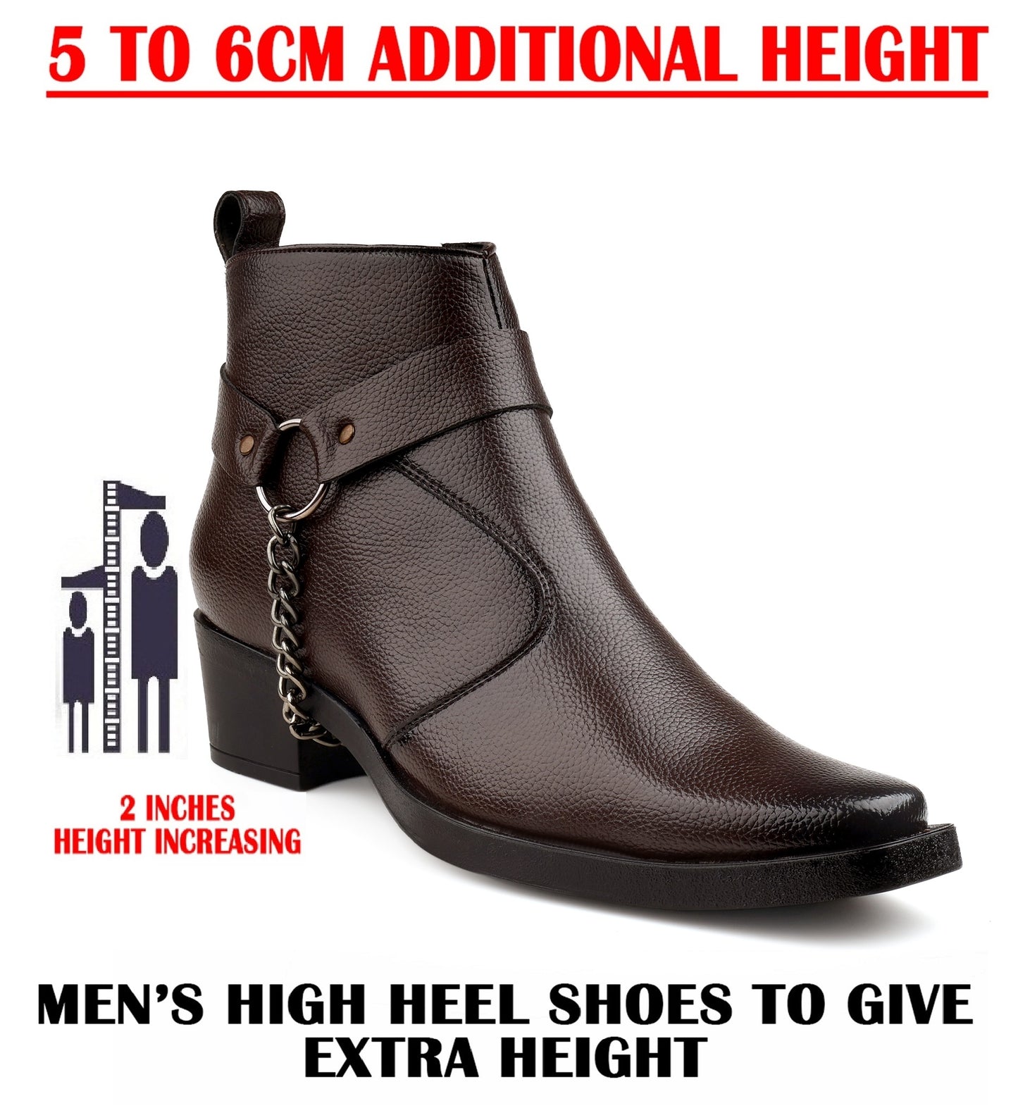 Stylish 2-Inch Heel Height Elevator Boots – Boost Confidence & Comfort