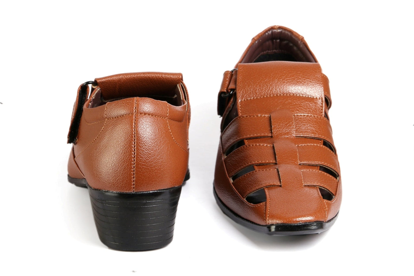 Bxxy Men's Height Increasing Casual Vegan Leather Roman Sandals