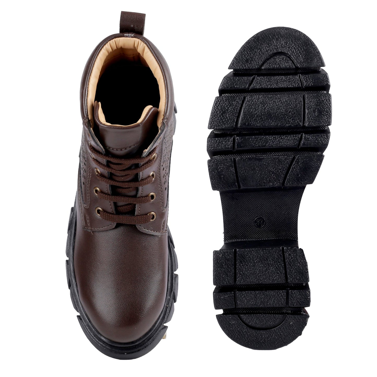 Baxxico High Ankle Detailed Lace-up Boots for Women