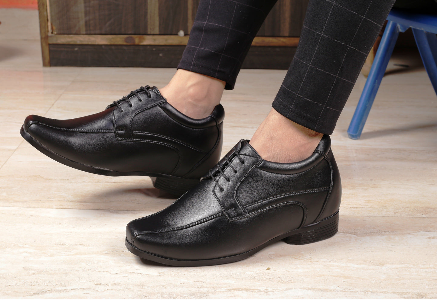Men's Vegan Leather Lace-up Wedding Wear Shoes