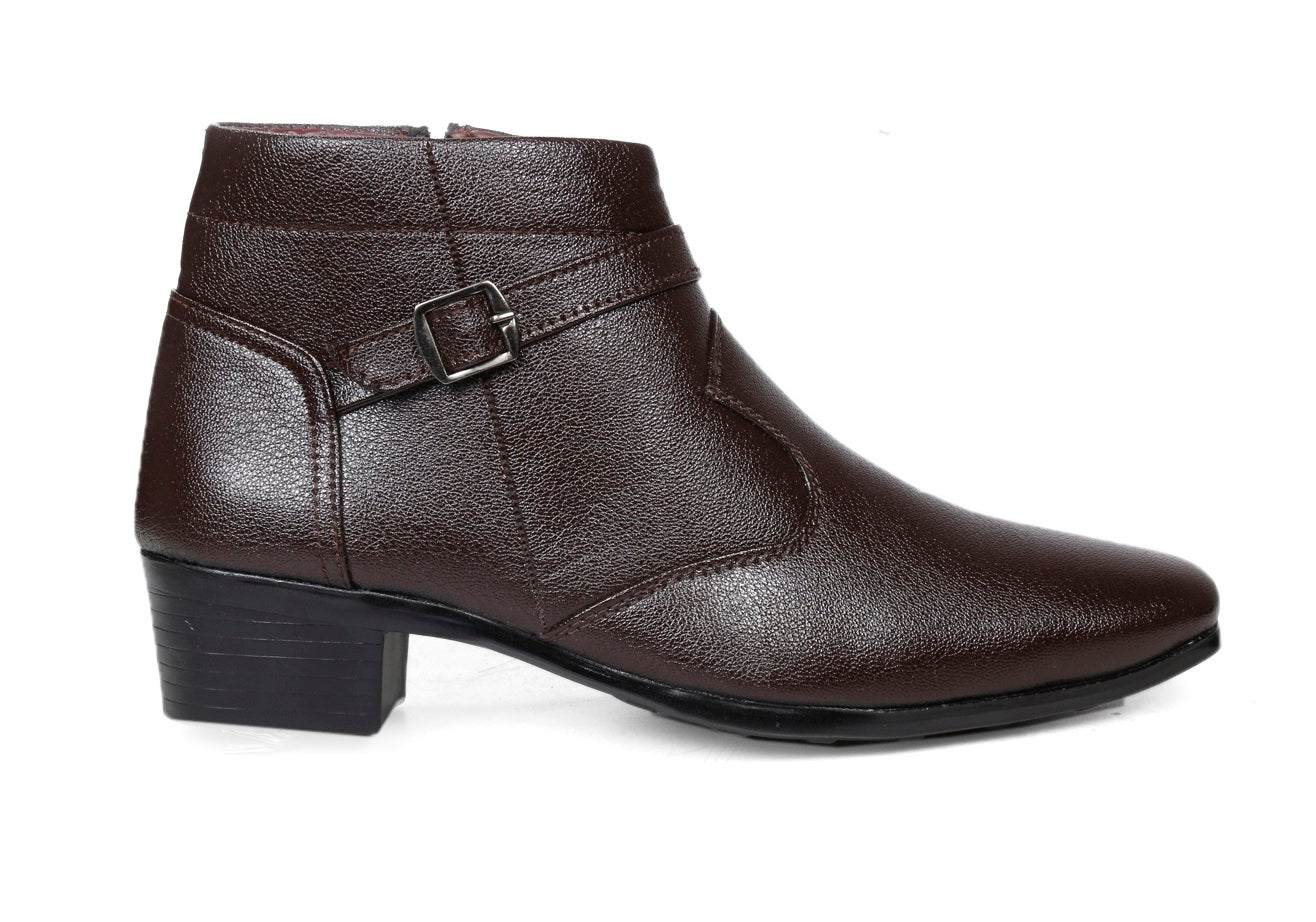BXXY 2 Inches Height Increasing Ankle Zipper Boots For Men