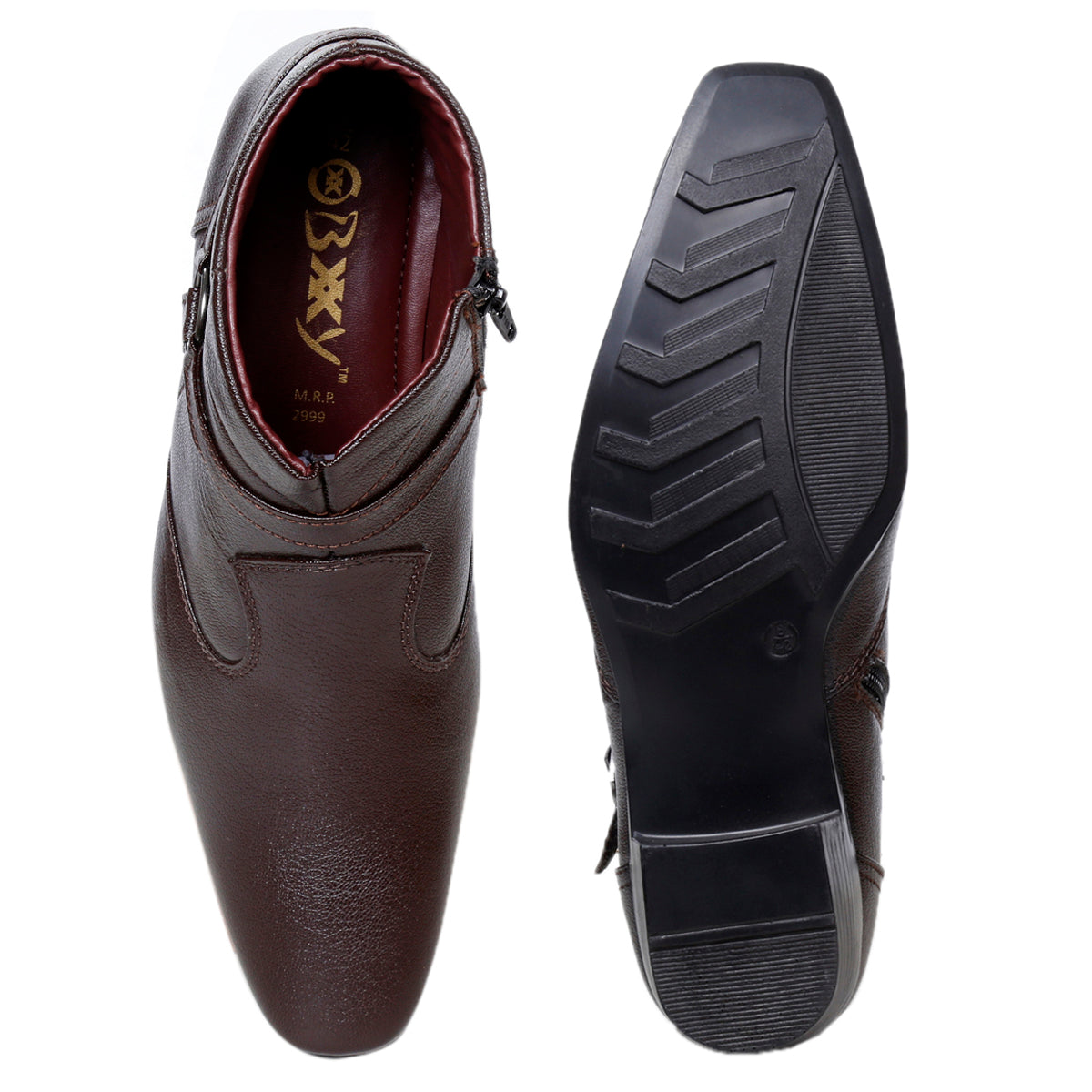BXXY 2 Inches Height Increasing Ankle Zipper Boots For Men