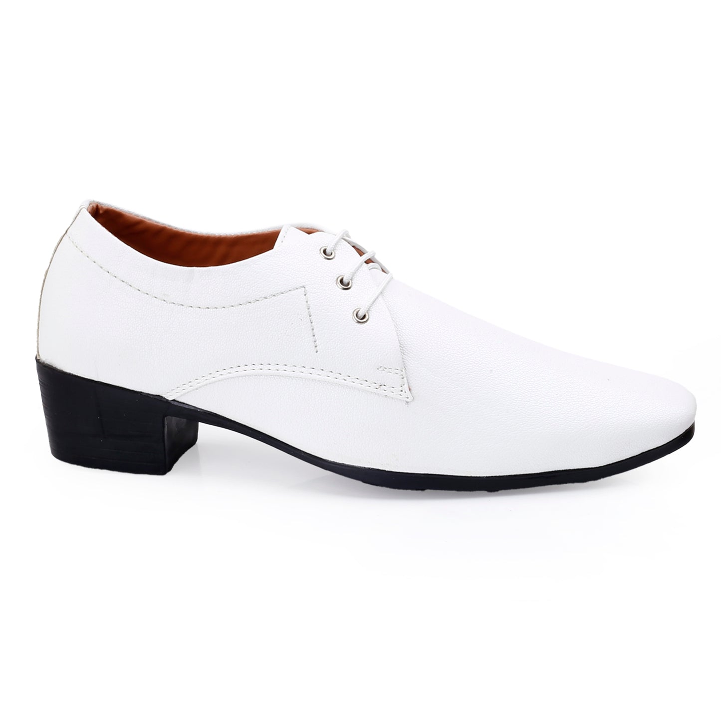 Men's Height Increasing Derby Faux Upper Formal Wear Lace Up Shoes