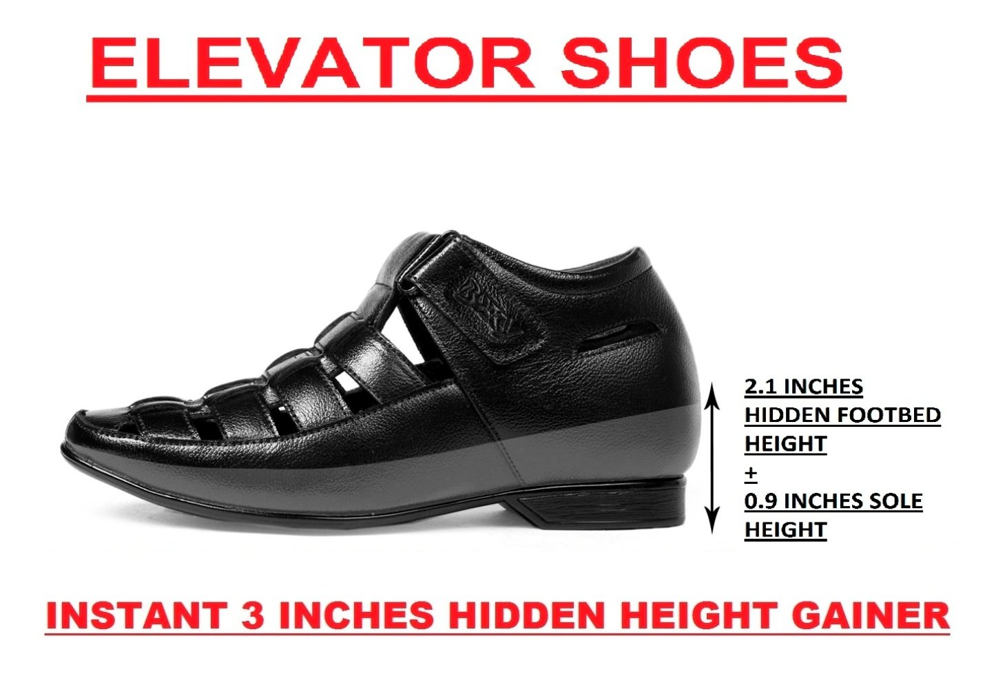 Men's 3 Inch Height Increasing Men's Roman Summer Sandals