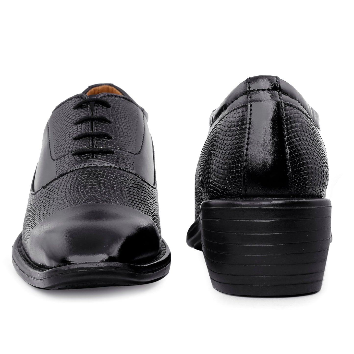 Bxxy's Faux Leather Party Wear Lace-up Shoes for Men