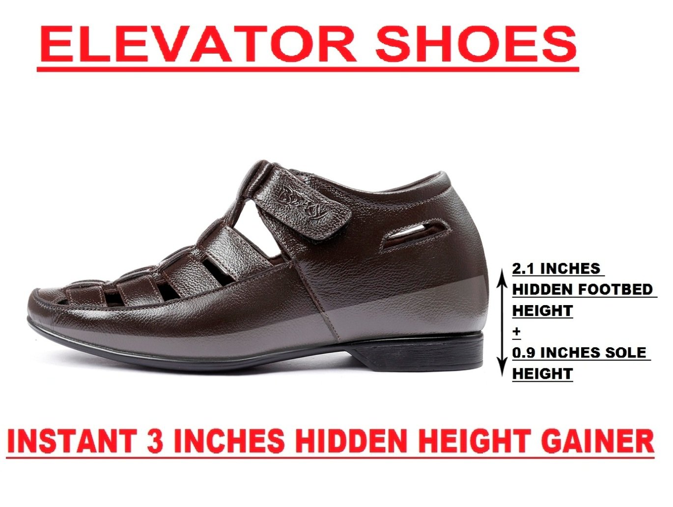 Men's 3 Inch Height Increasing Men's Roman Summer Sandals