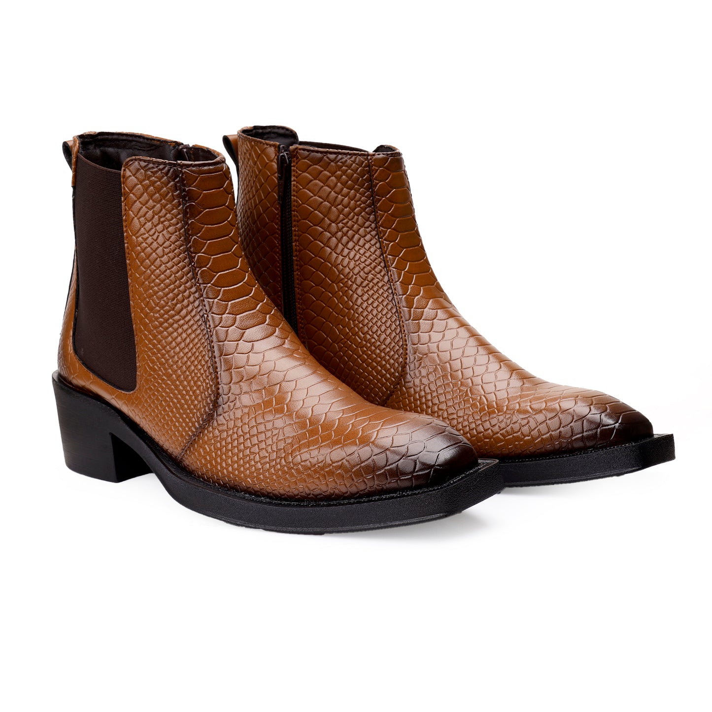 Men’s Stylish 2-Inch Height Boosting Ankle Boots