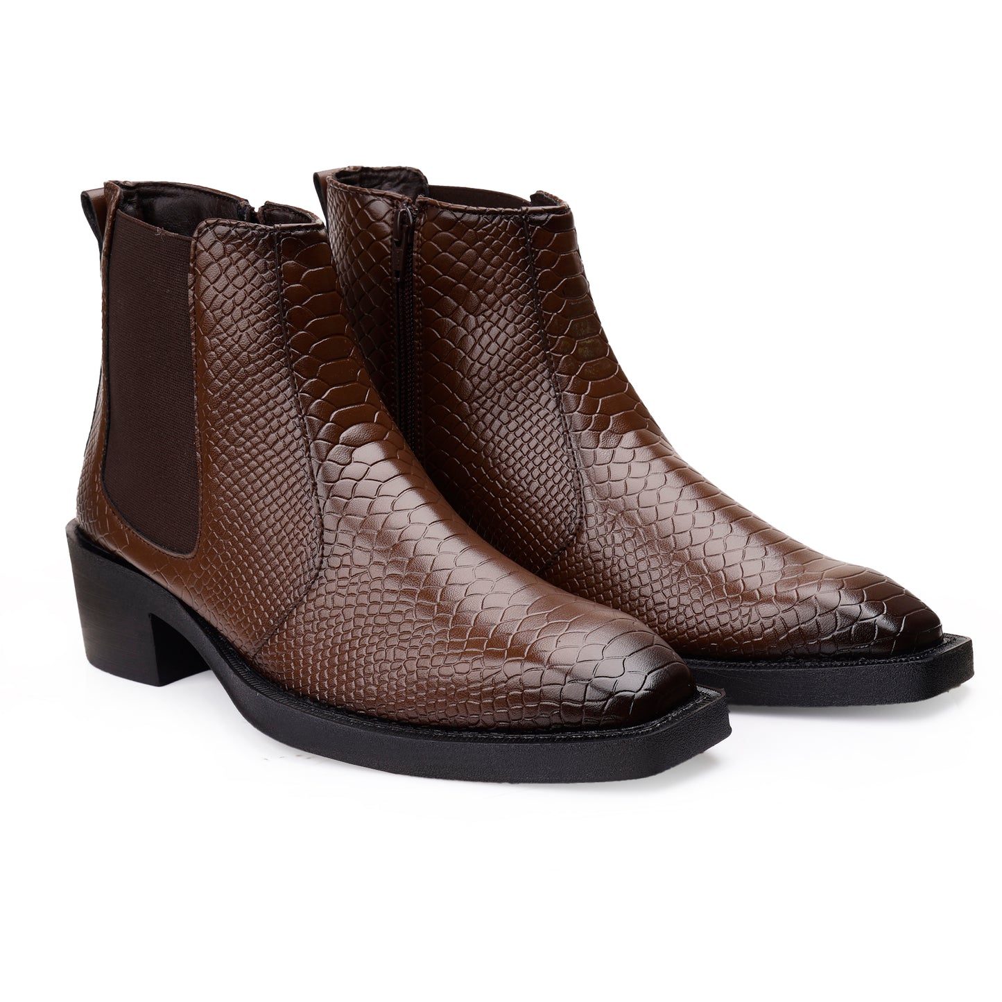 Men’s Stylish 2-Inch Height Boosting Ankle Boots