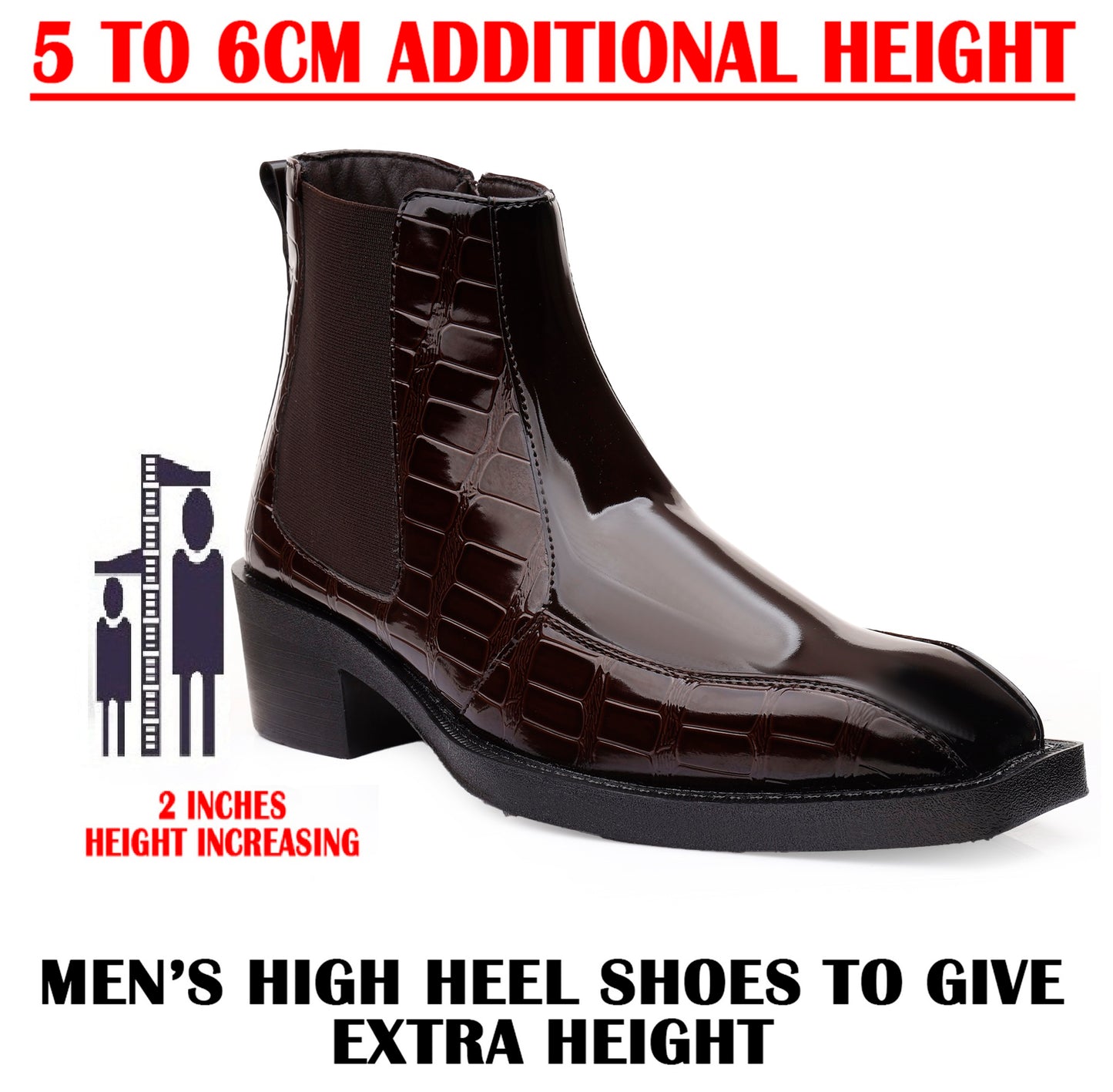 Men’s Elevator Boots – 2 Inches Hidden Lift, Stylish & Comfortable