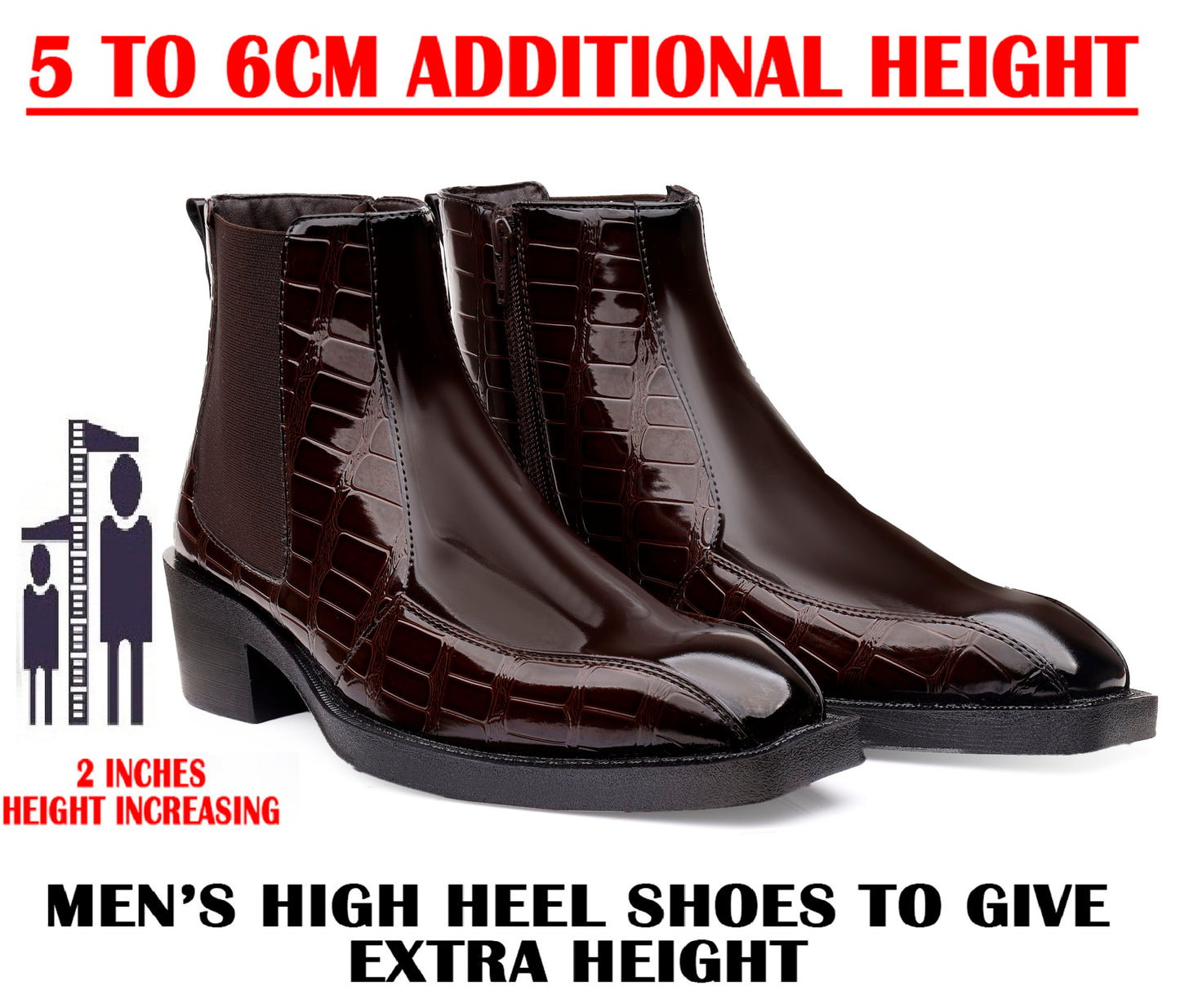 Men’s Elevator Boots – 2 Inches Hidden Lift, Stylish & Comfortable