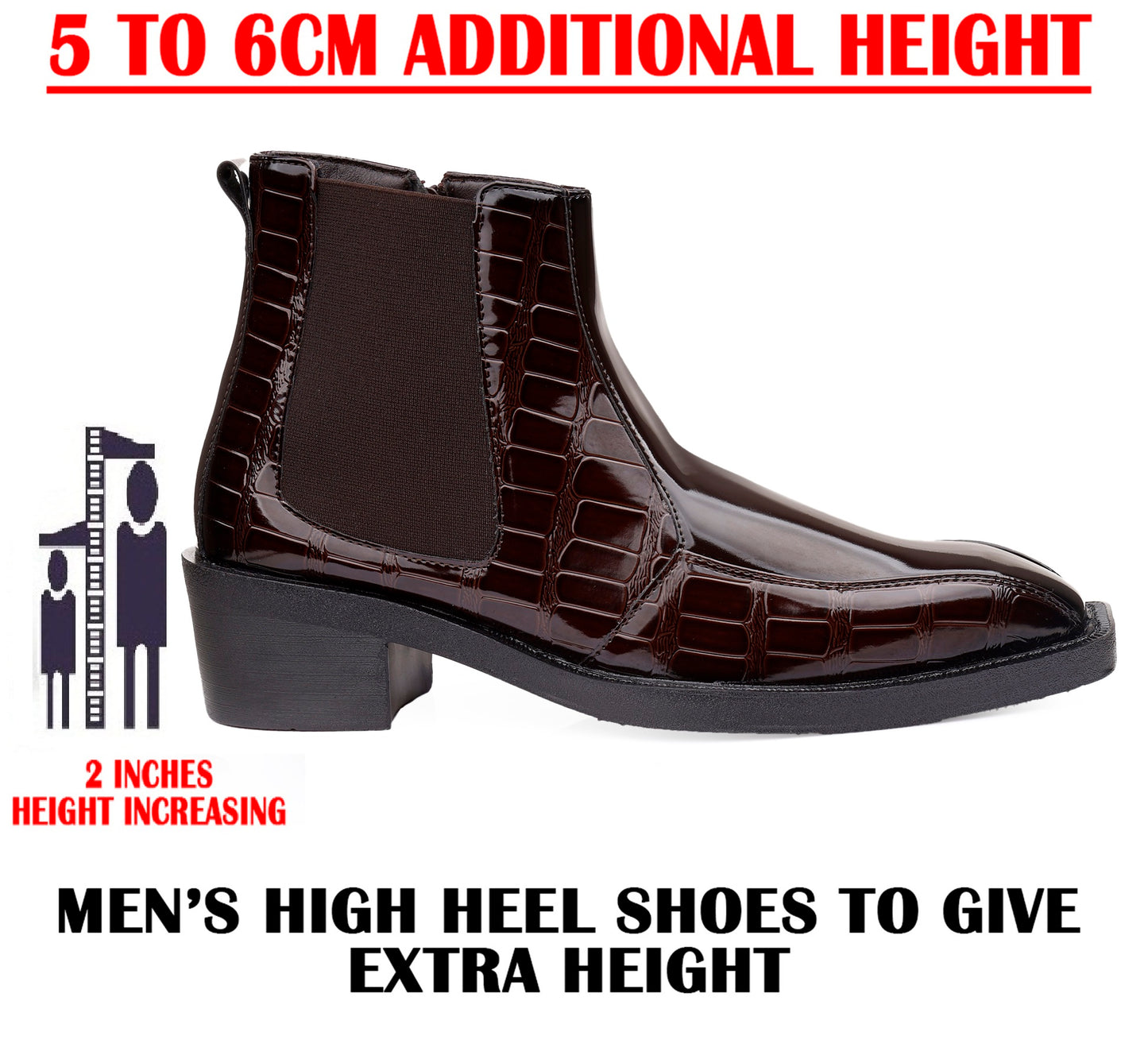 Men’s Elevator Boots – 2 Inches Hidden Lift, Stylish & Comfortable