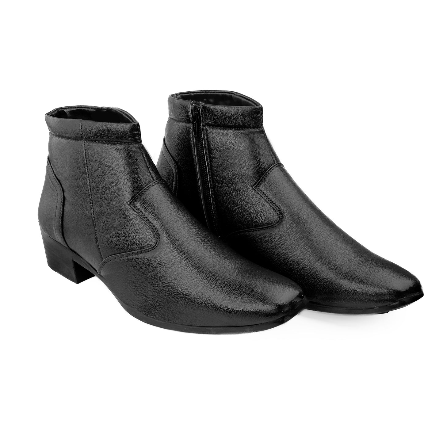 Men’s Sleek Formal Boots with Side Zipper Closure