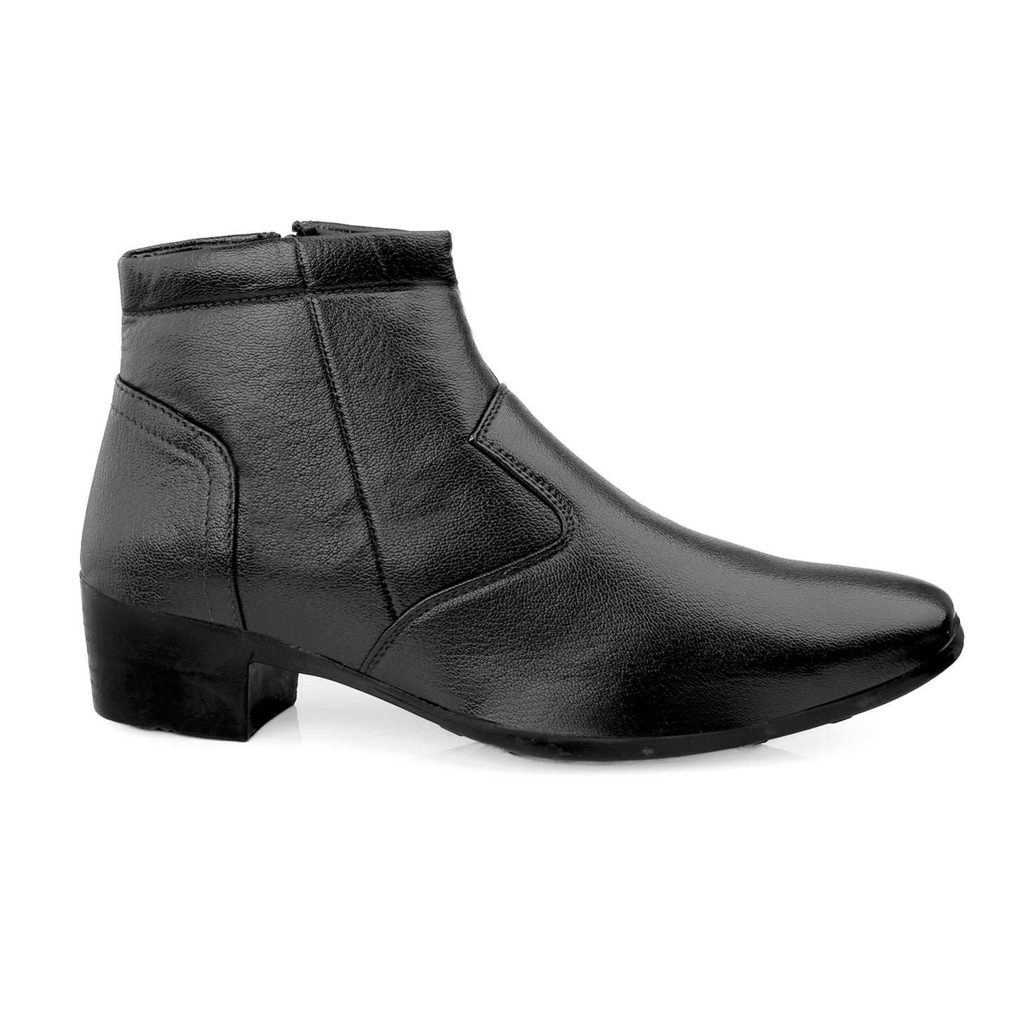 Men’s Sleek Formal Boots with Side Zipper Closure