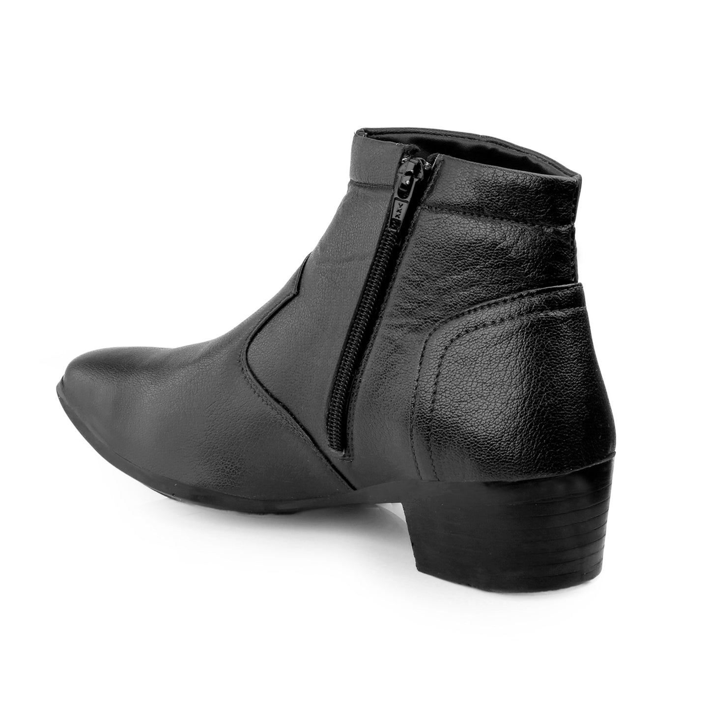 Men’s Sleek Formal Boots with Side Zipper Closure