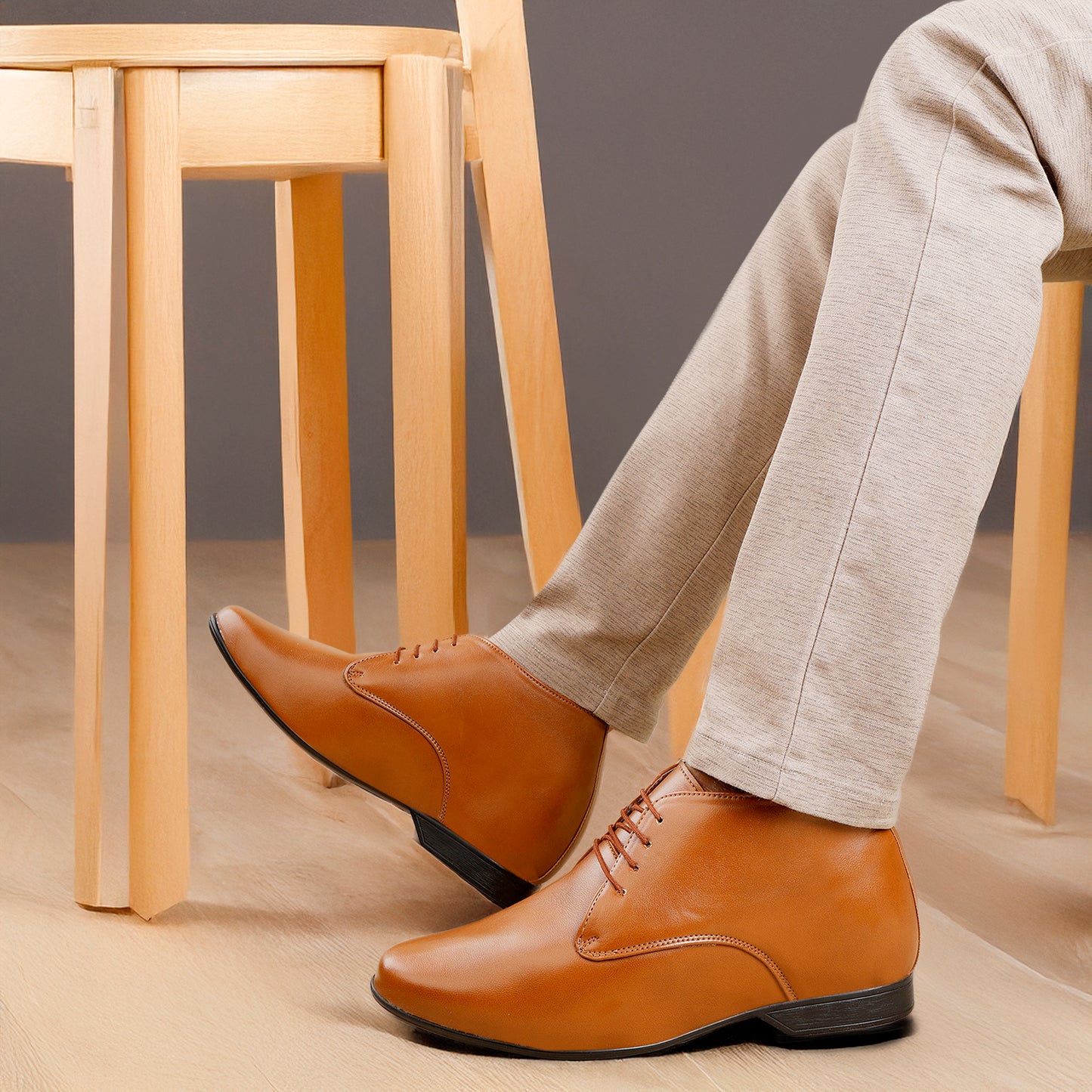 BXXY 9 cm (3.5 Inch) Hidden Height Increasing Lace-Up Derby Shoes