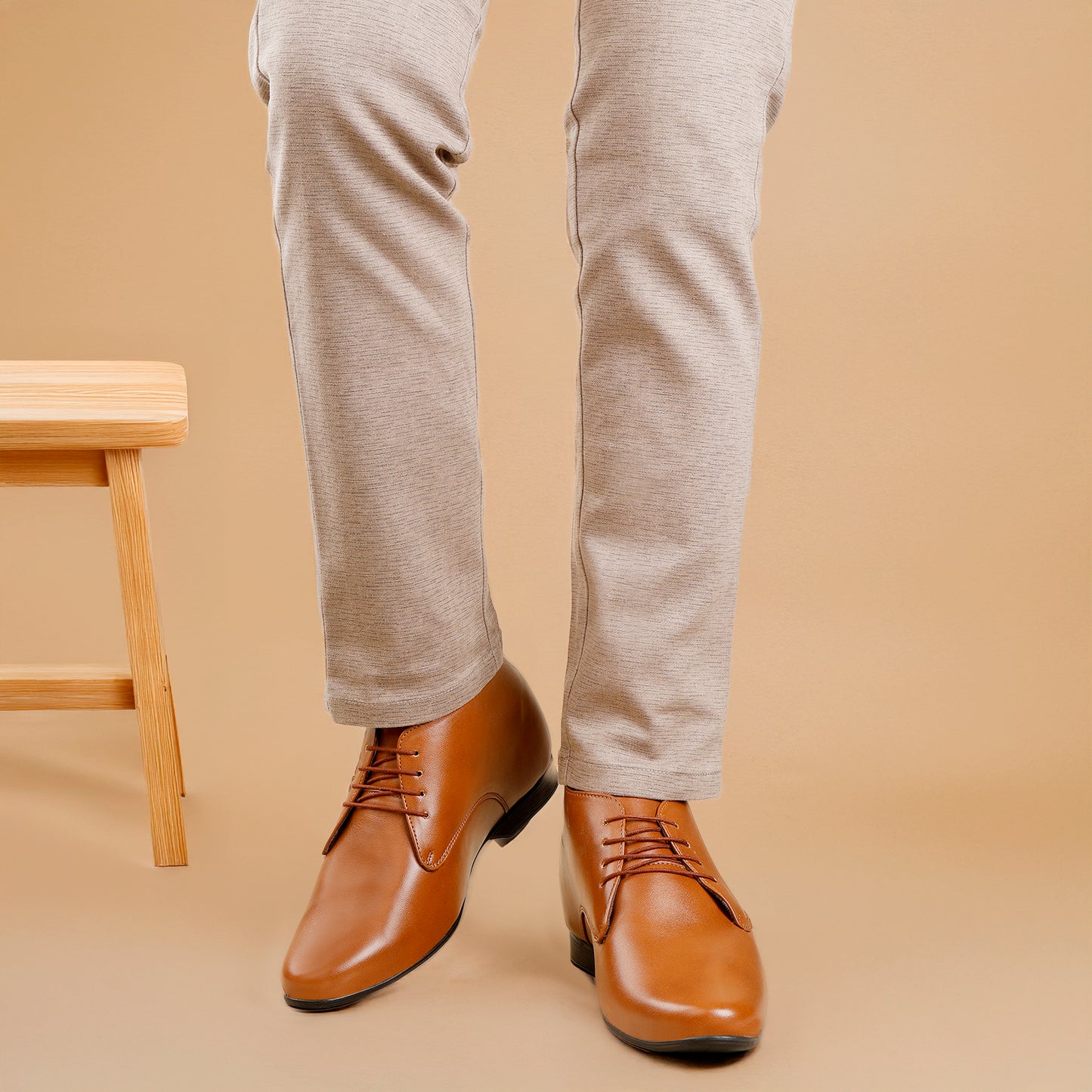 BXXY 9 cm (3.5 Inch) Hidden Height Increasing Lace-Up Derby Shoes