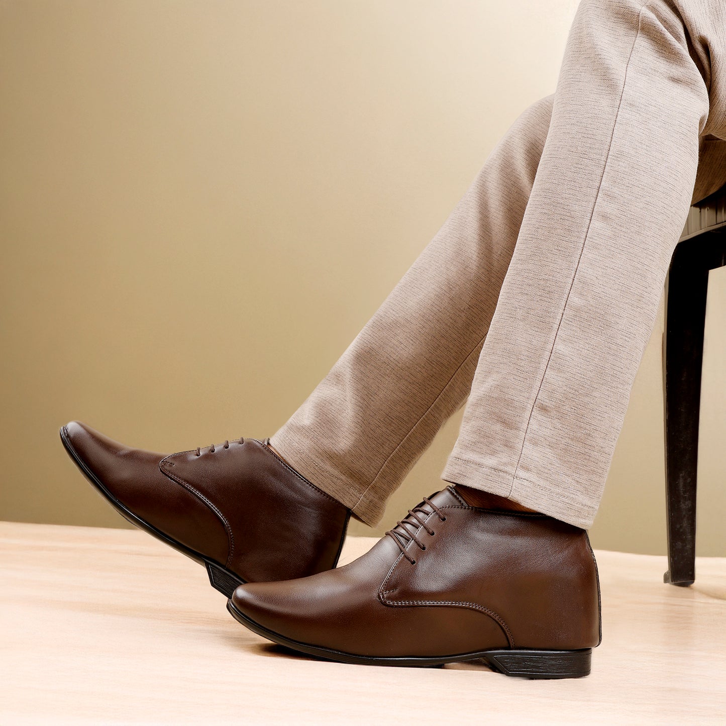 BXXY 9 cm (3.5 Inch) Hidden Height Increasing Lace-Up Derby Shoes