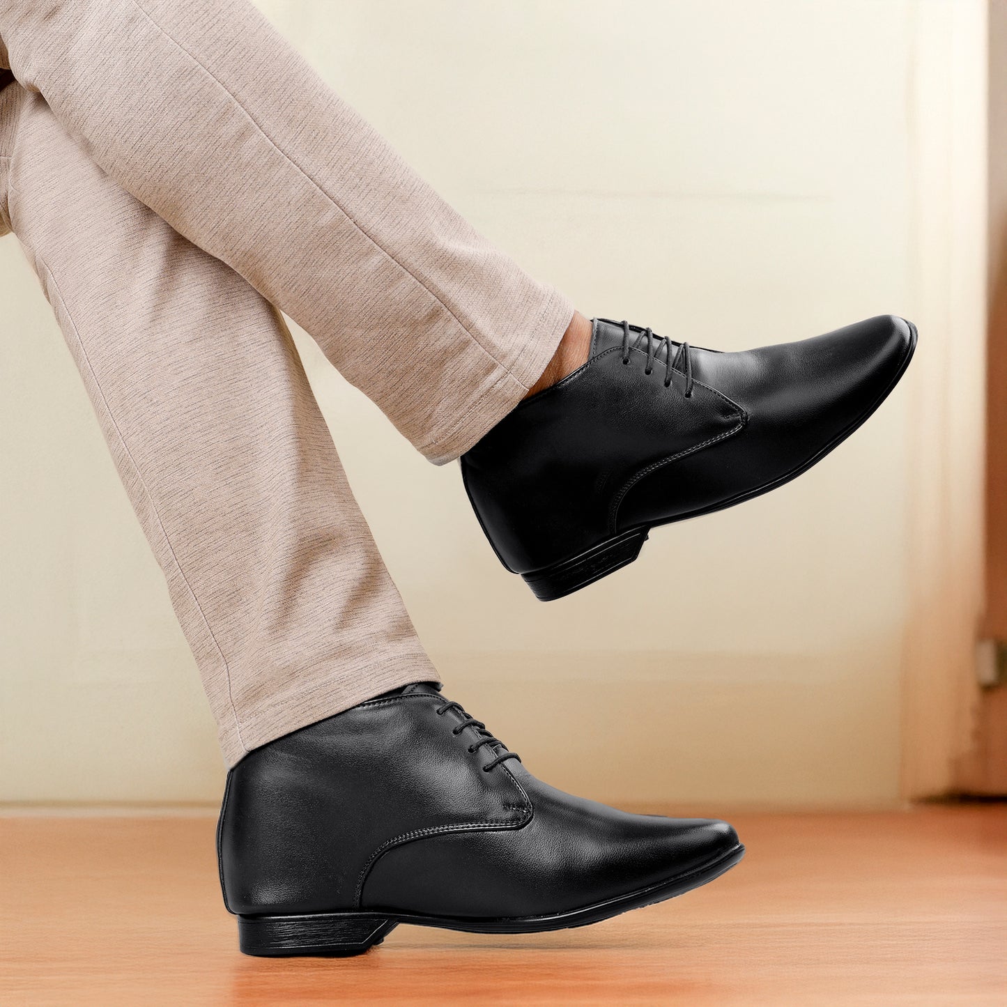 BXXY 9 cm (3.5 Inch) Hidden Height Increasing Lace-Up Derby Shoes