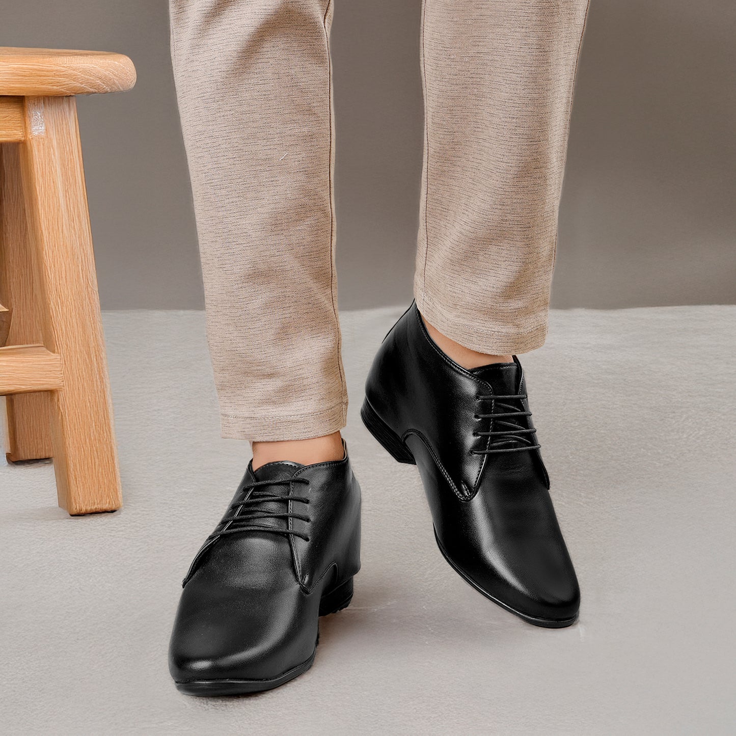 BXXY 9 cm (3.5 Inch) Hidden Height Increasing Lace-Up Derby Shoes