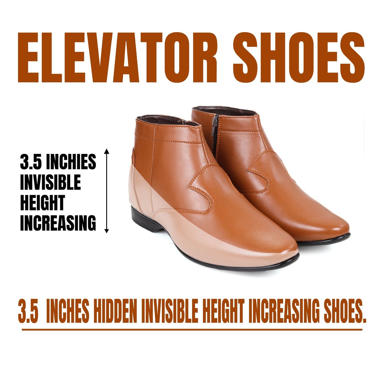 BXXY Men's 3.5 Inches Hidden Height Formal and Casual Boots for All Occasions