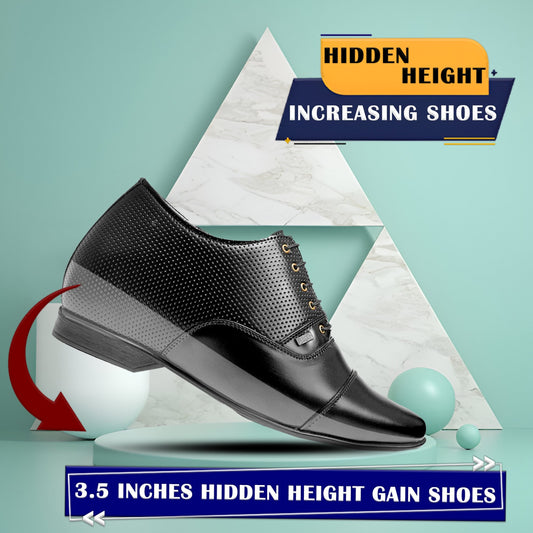 BXXY Men's 9 cm (3.5 Inch) Hidden Height Increasing Casual Oxford Lace-Up Shoes