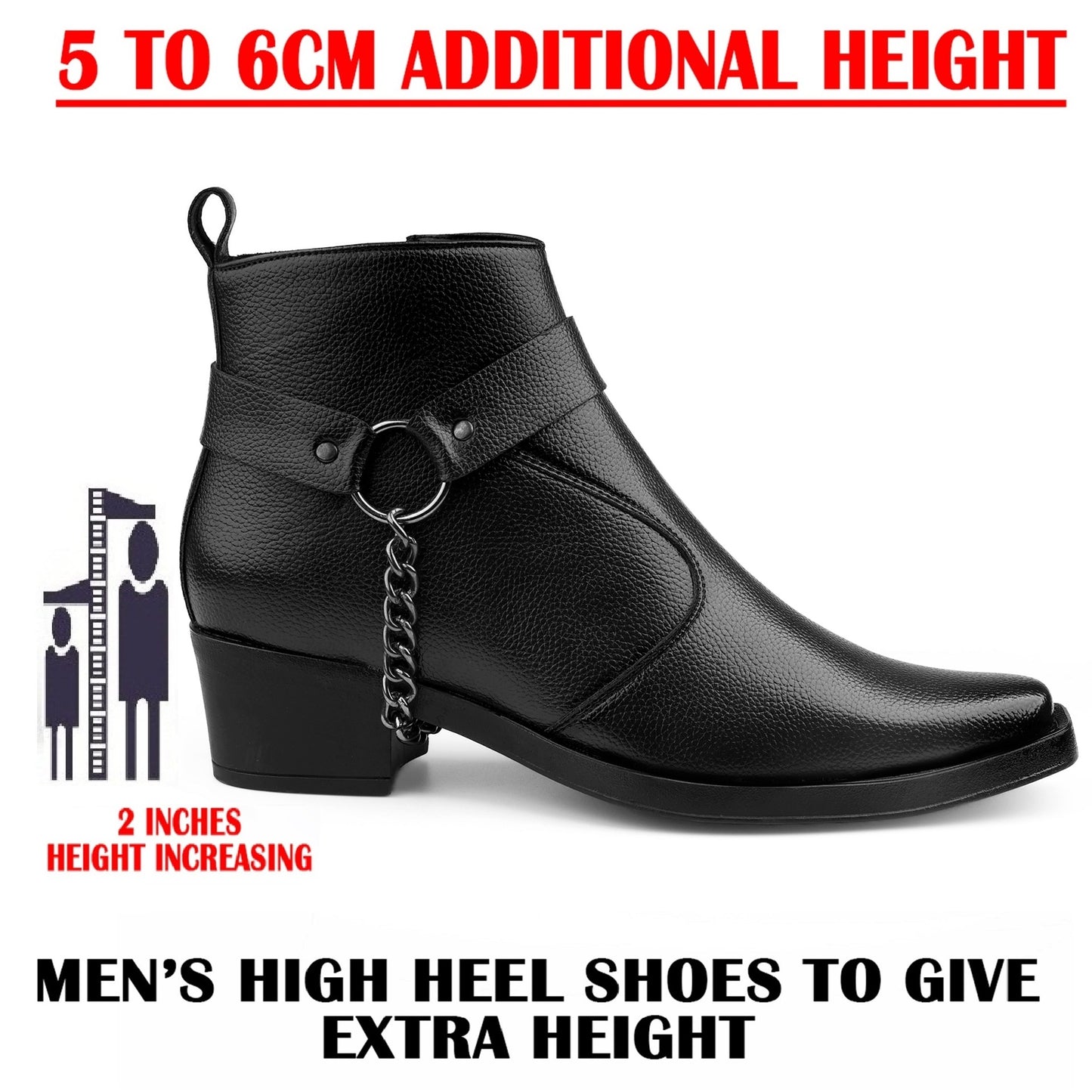 Stylish 2-Inch Heel Height Elevator Boots – Boost Confidence & Comfort