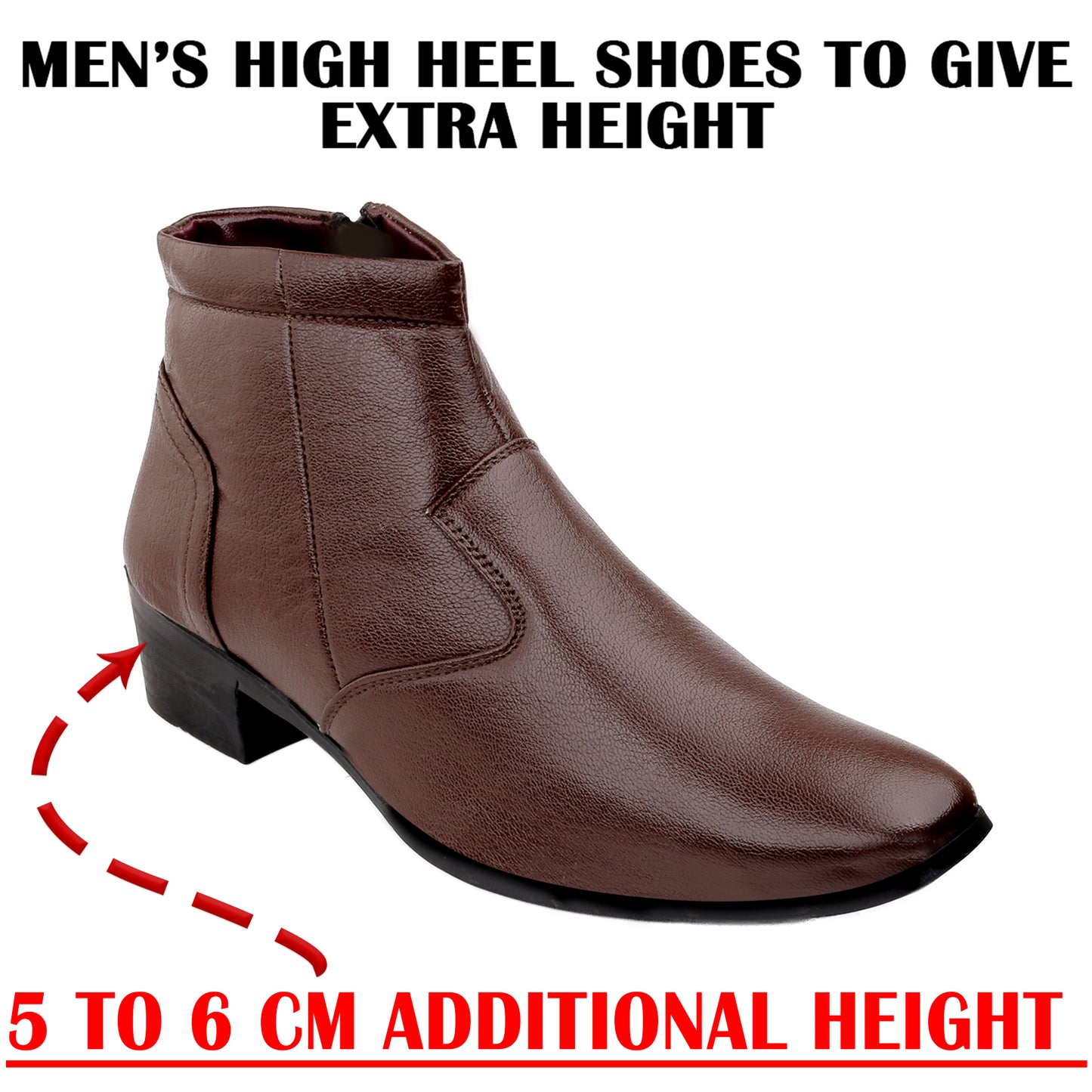 Bxxy 2-Inch Lift Formal Zipper Boots for Men