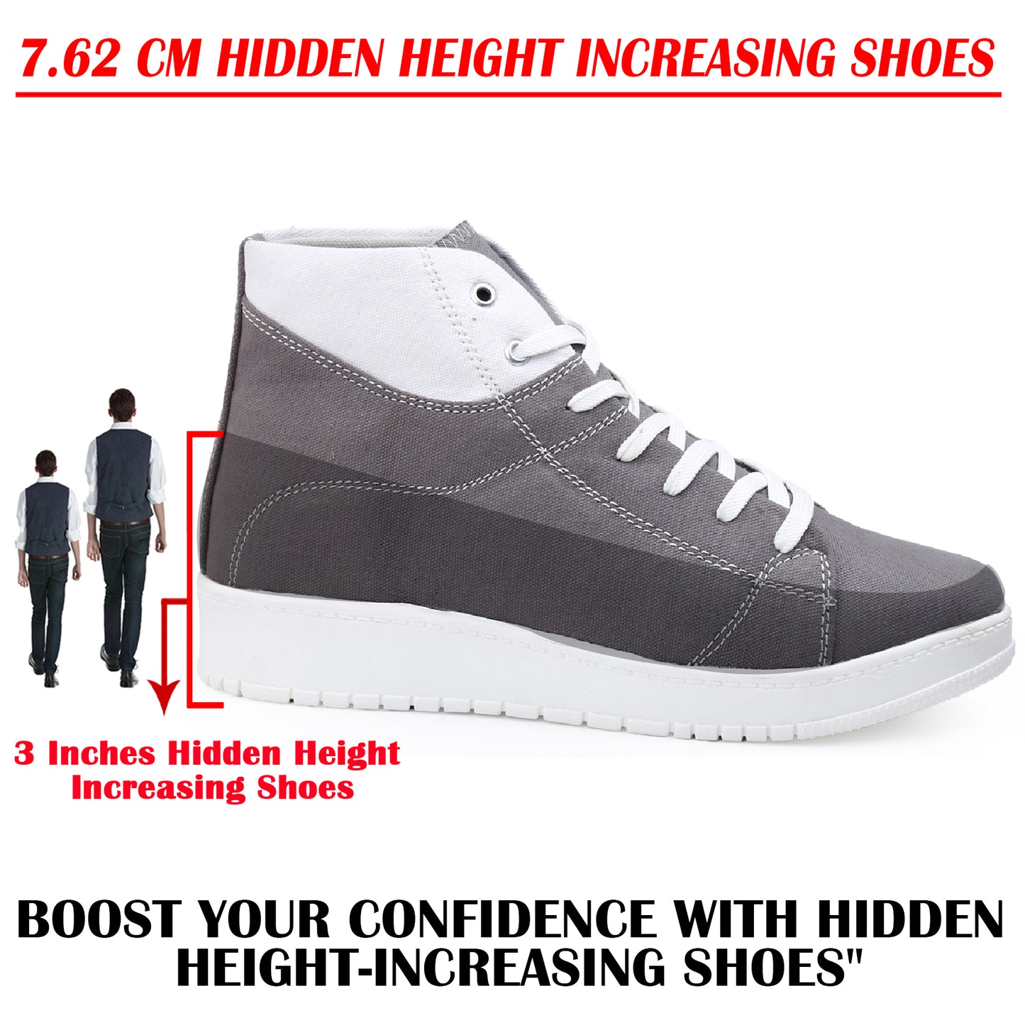 Magical 3 Inch Hidden Height Increasing Sports Shoes for All Day Comfort