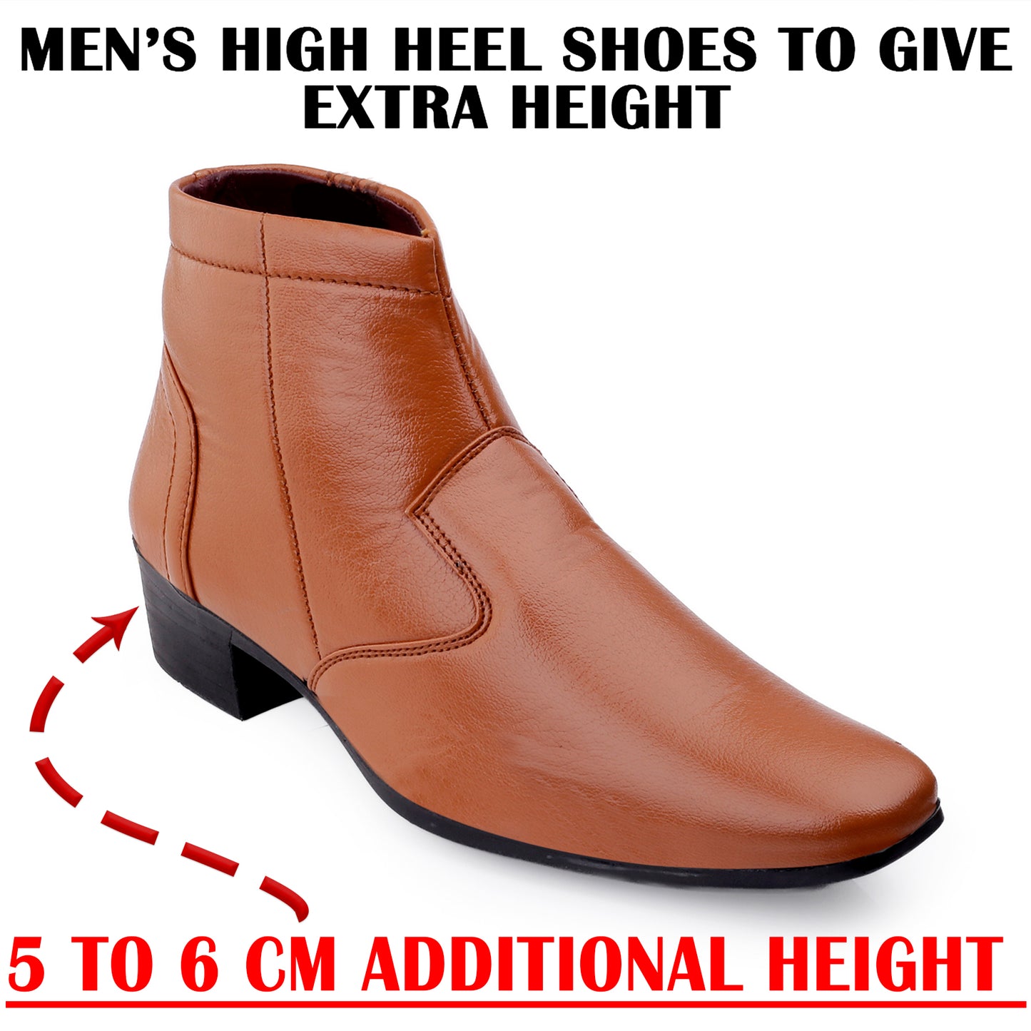 Bxxy 2-Inch Lift Formal Zipper Boots for Men