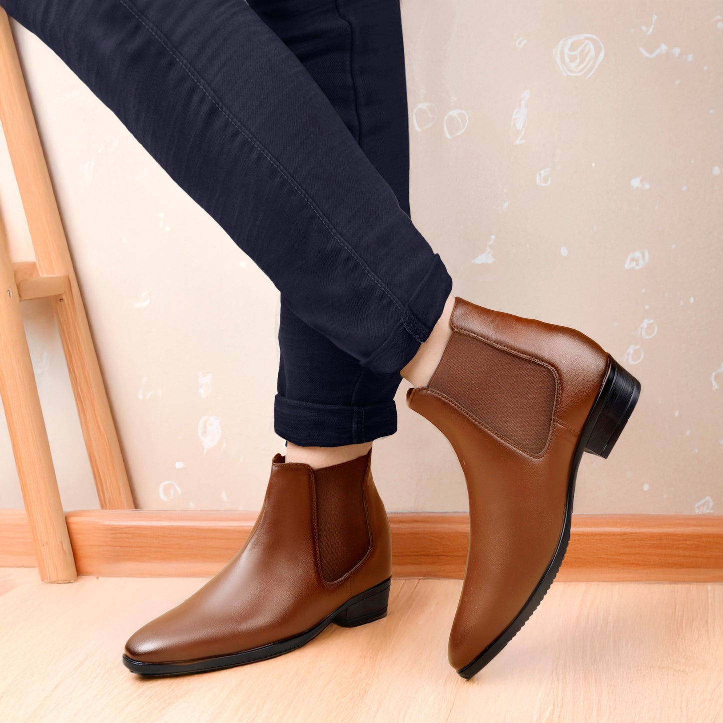 3.5 Inch (9CM) Height Boost- Chelsea Boots for Men