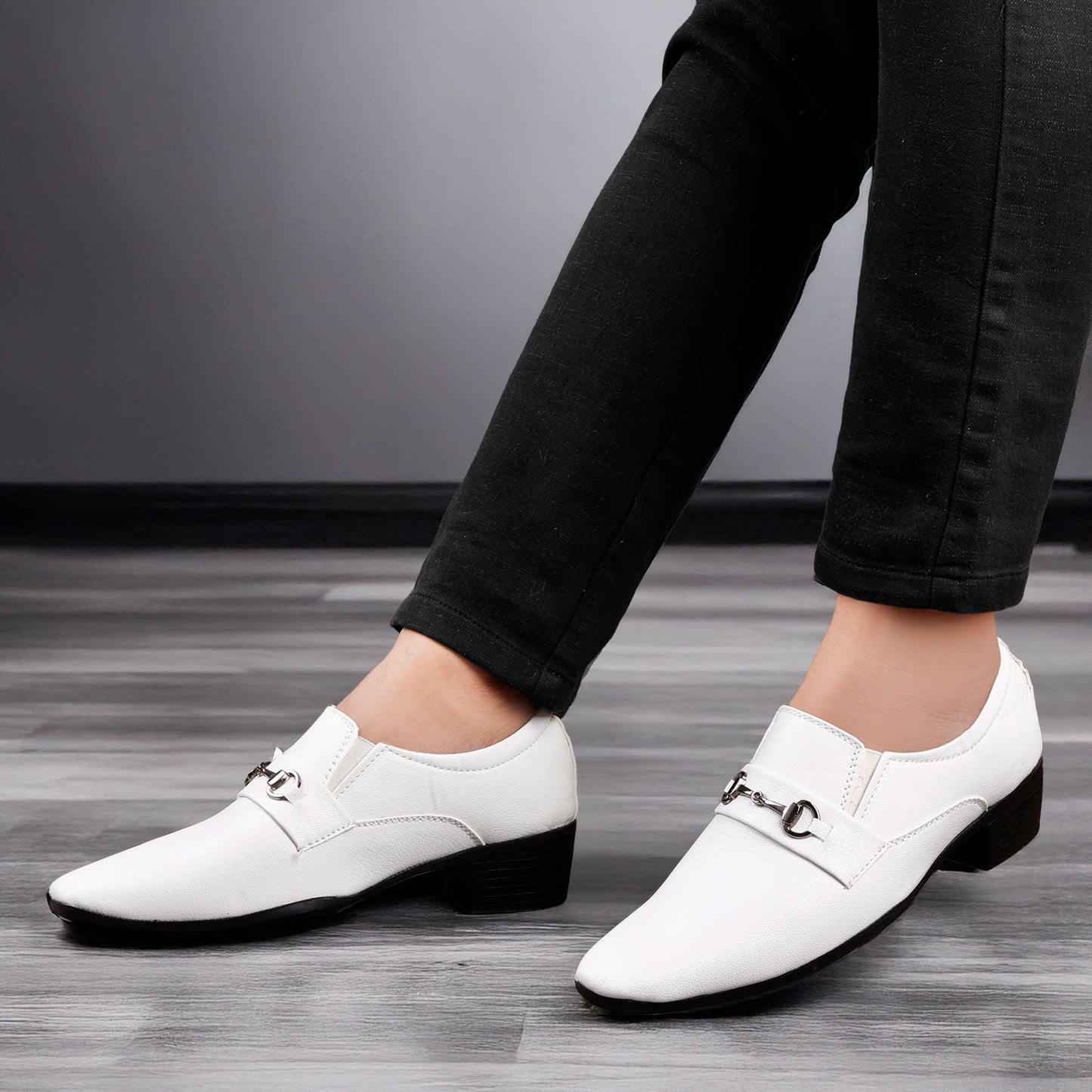 BXXY Men's Formal Height Increasing Slip-On Buckle Shoes