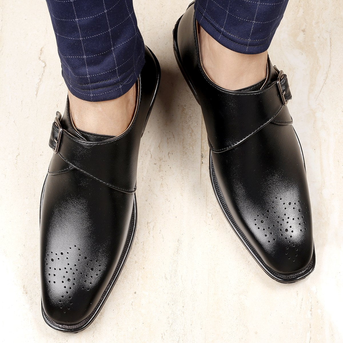 Bxxy's Single Monk Strap Trendy Slip-ons for Men