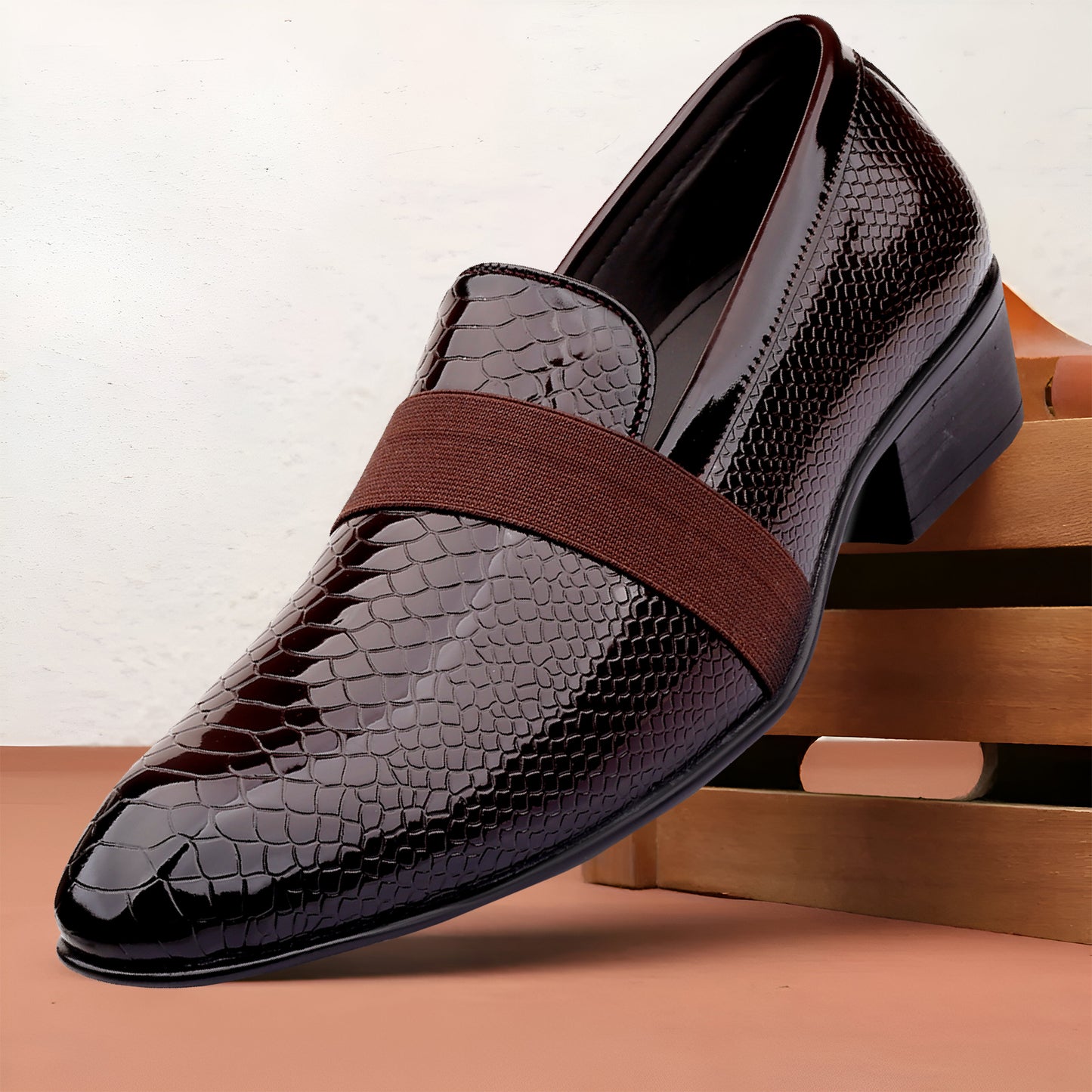"Stylish Men’s Dress Loafers – Patent Finish