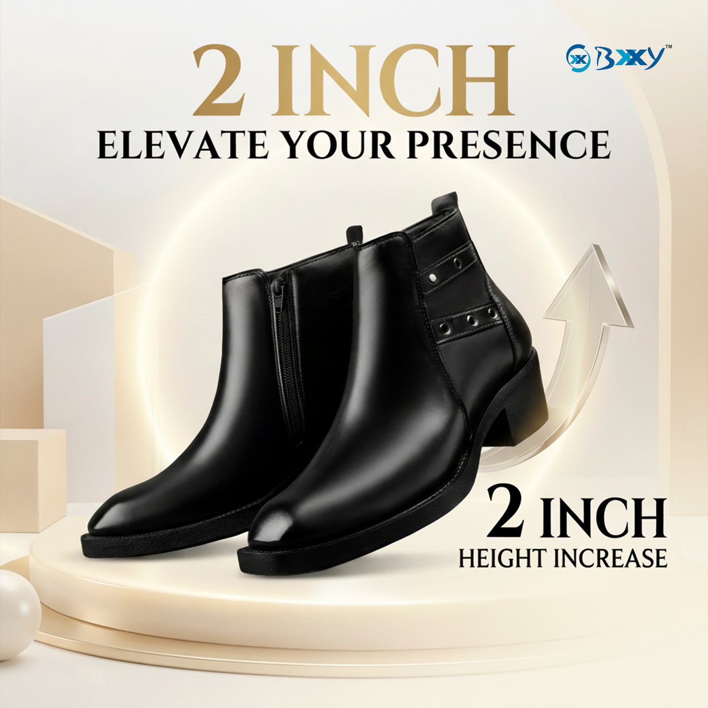 Men's Elevator Boots – 2 Inch Height Increase, Stylish & Comfortable