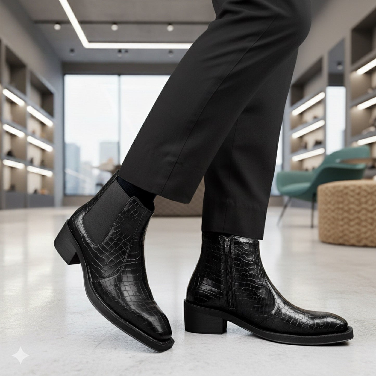 Men’s 2 Inch Heel Height Boots – Stylish Elevation with Comfort