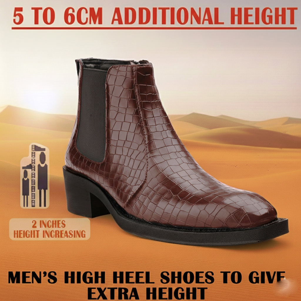 Men’s 2 Inch Heel Height Boots – Stylish Elevation with Comfort