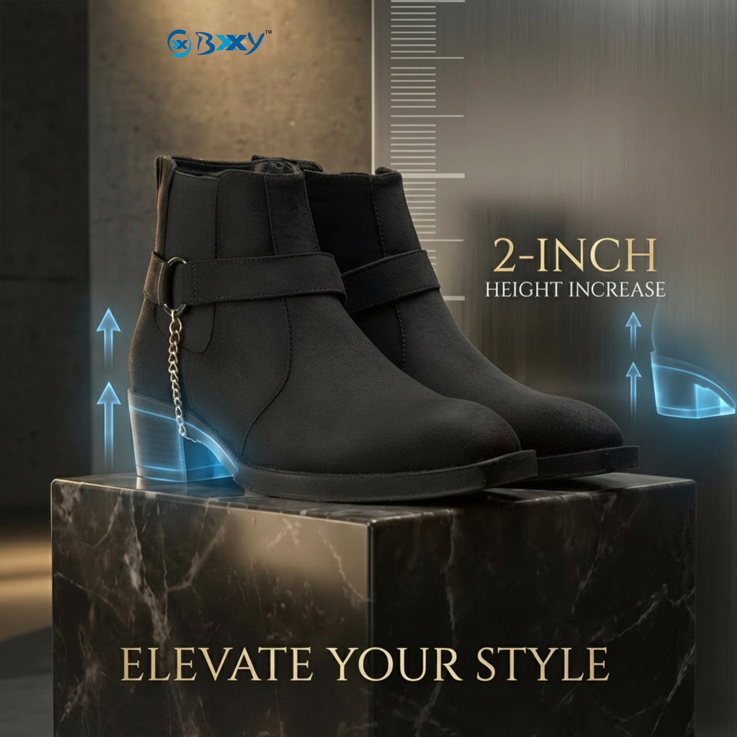 Men’s 5–6 CM Height Boosting Premium Elevator Boots
