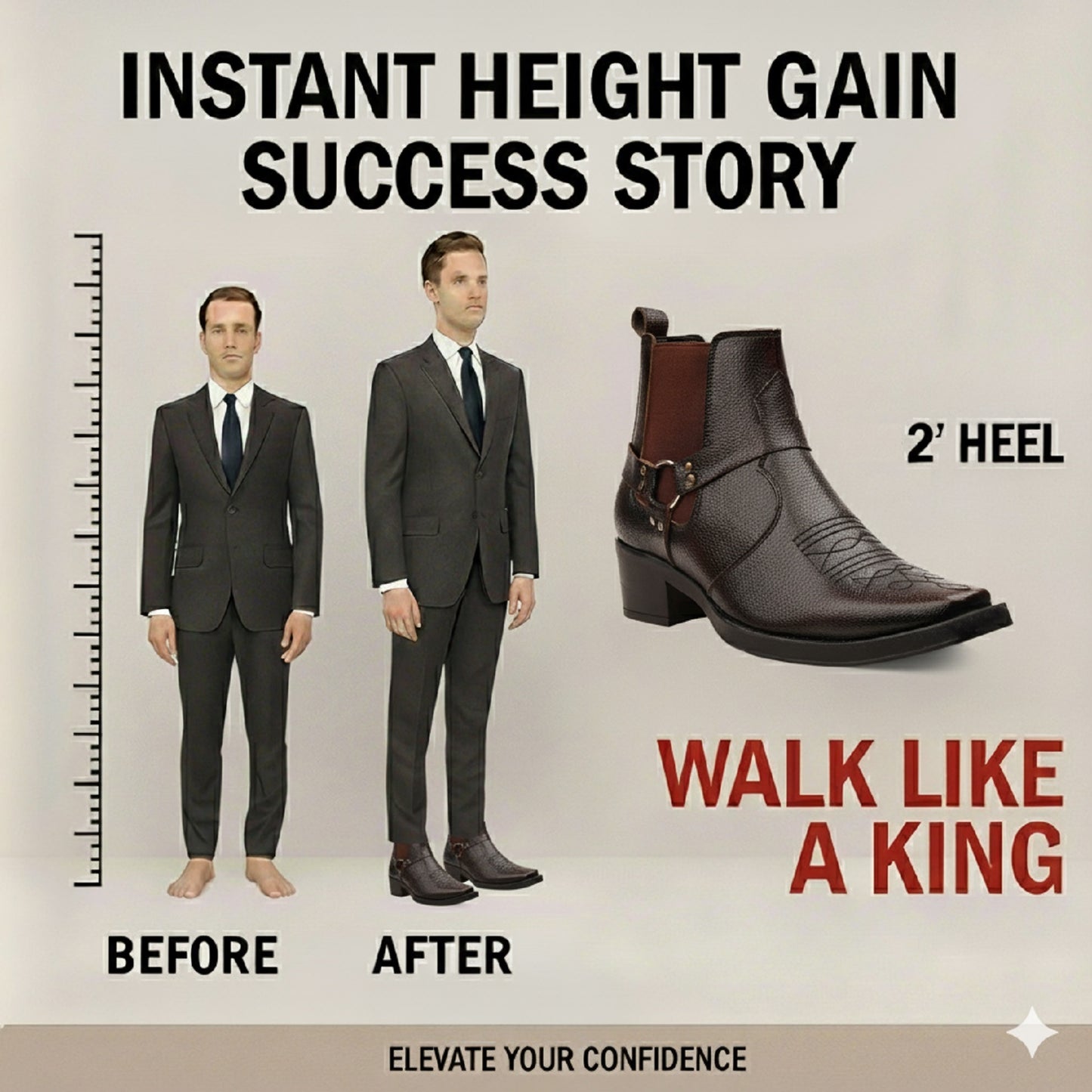 Men’s 2 Inch Height Increasing Boots