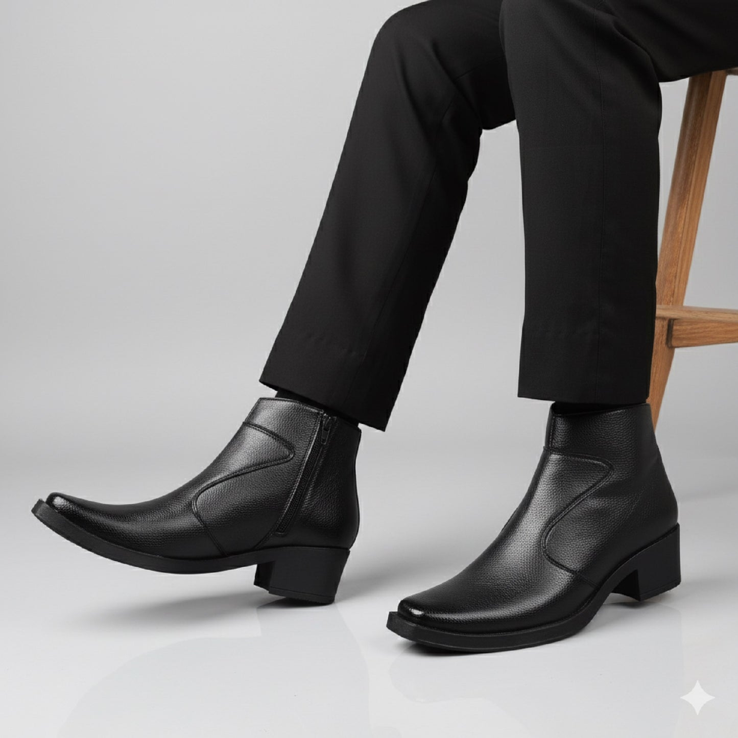 Men’s 2-Inch Hidden Heel Height Increasing Boots – Stylish & Comfortable