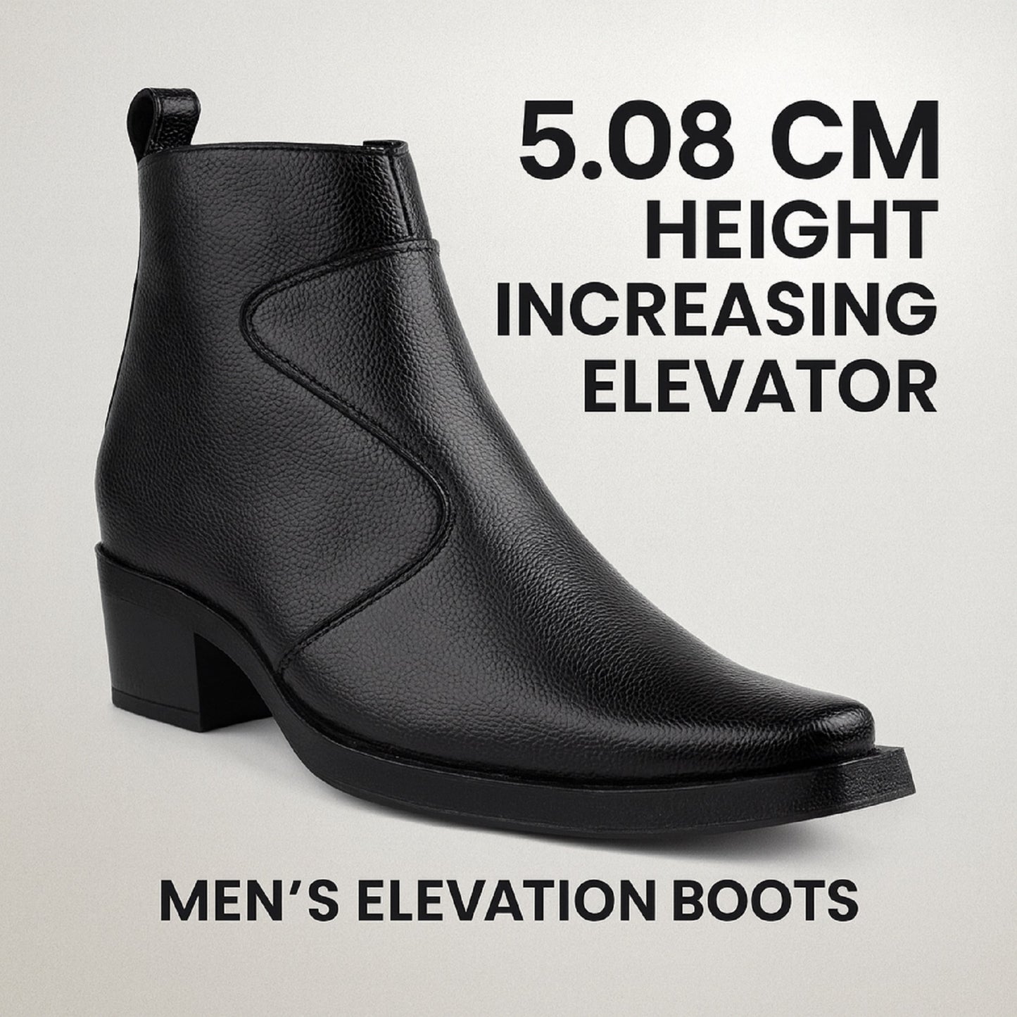 Men’s 2-Inch Hidden Heel Height Increasing Boots – Stylish & Comfortable