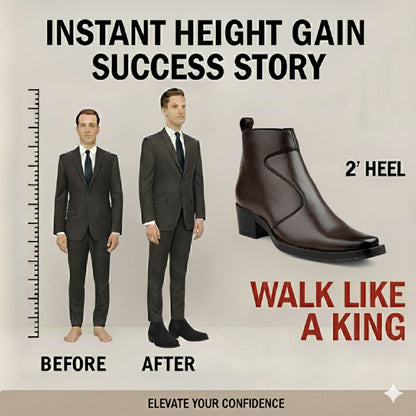 Men’s 2-Inch Hidden Heel Height Increasing Boots – Stylish & Comfortable