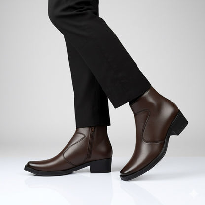 Men’s 2-Inch Hidden Heel Height Increasing Boots – Stylish & Comfortable
