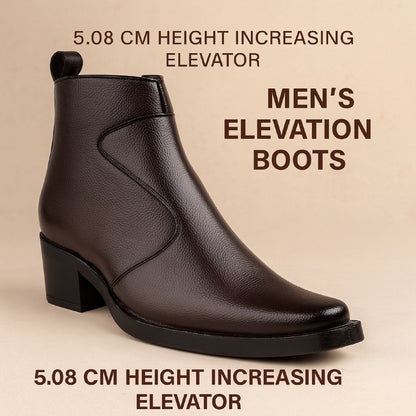 Men’s 2-Inch Hidden Heel Height Increasing Boots – Stylish & Comfortable
